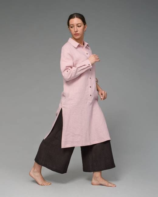 Bali - Linen Dress in Misty Pink