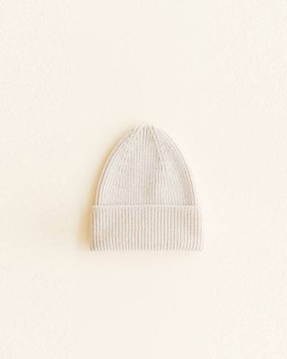 Newborn Beanie Fonzie - Cream <br>hvid
