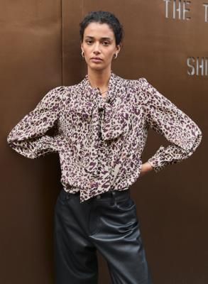 Ischia Printed Bow Neck Blouse