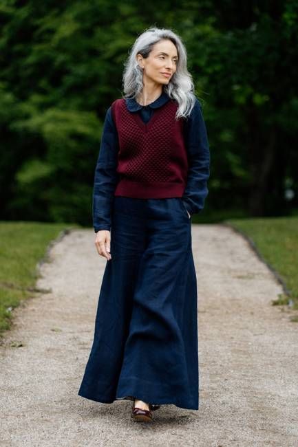 Maxi Catherine Trousers, Night Navy