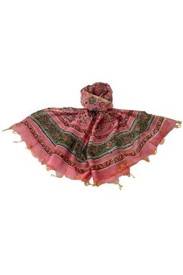Chanderi Stola Nr. 27 aus Seidenbaumwolle mit Blockprint Jodhpur Edit