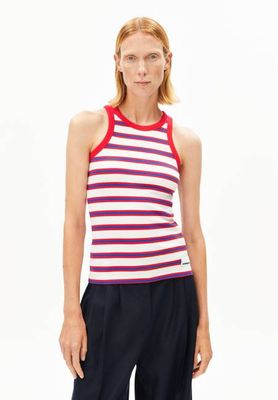 KANITAA STRIPES TOP | light oatmilk-mars red-dynamo blue