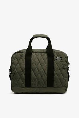 DARK GREEN FLOCK DUFFLE BAG