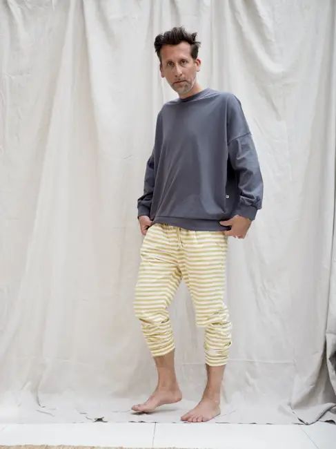 aku lounge pants / ochre stripe — Noctu
