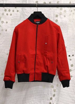 Hainsworth Wool Bomber Jacket. Red