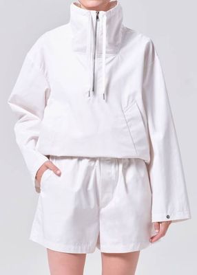 Lydia Nylon Popover Anorak in Chalk White