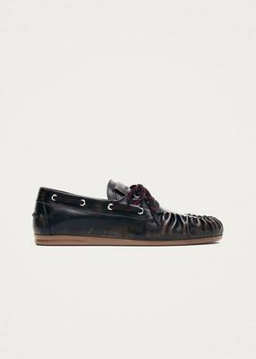 Rowan Sporty Vintage Effect Brown Leather Loafers