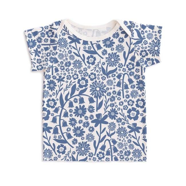 Short-Sleeve Lap Tee - Dutch Floral Delft Blue