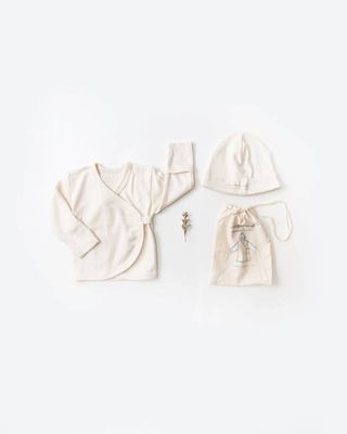 Baby Cap & Cardigan <br>Fog Linen