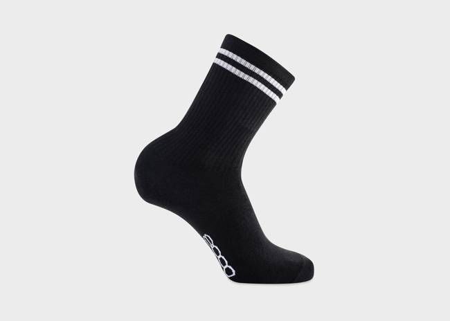Striped Hemp Socks in Black