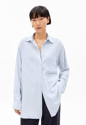 MAALGAA LINO STRIPED in silky blue-morning sky for Women