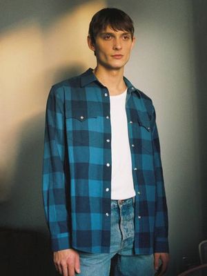 George Flannel Shirt Blue | Nudie Jeans