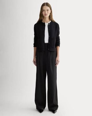 The Draper Pleated Pant in Buttersmooth | Black | 30" Inseam