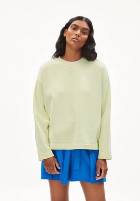 FRANKAA MAARLEN STRIPE SWEAT | light lime-undyed